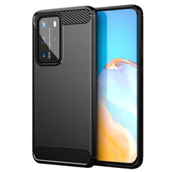 Husa Huawei P40 Pro Techsuit Carbon Silicone, negru
