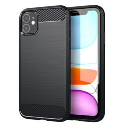 Husa iPhone 11 Techsuit Carbon Silicone, negru