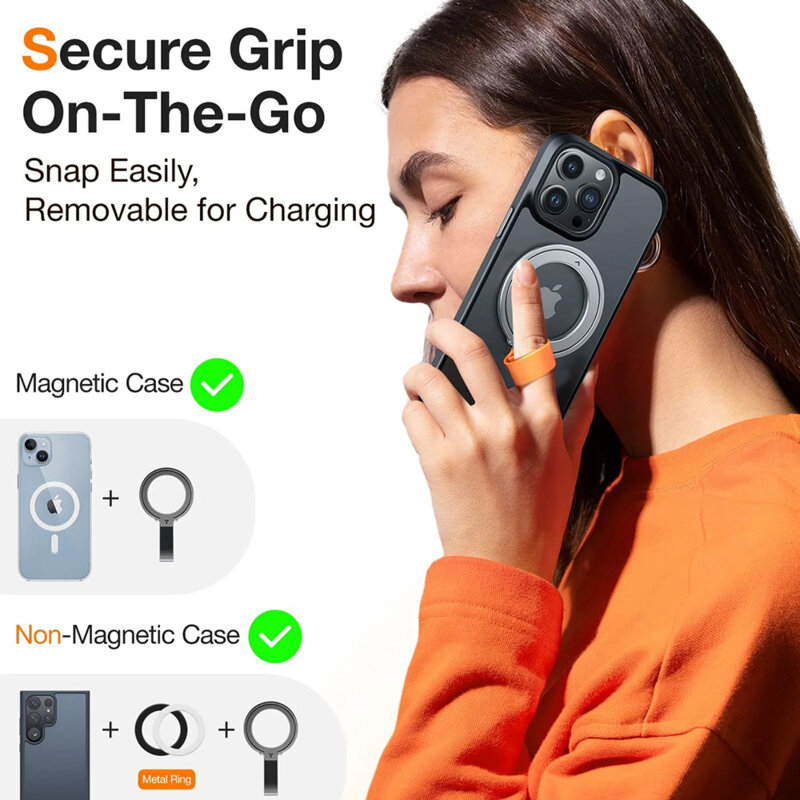 Inel magnetic 360°, suport telefon Torras Ostand, albastru