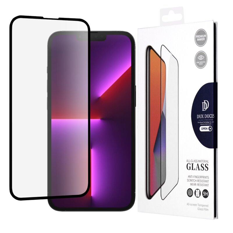 Folie sticla iPhone 13 Pro Dux Ducis Tempered Glass, negru