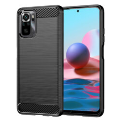 Husa Xiaomi Redmi Note 10 4G Techsuit Carbon Silicone, negru