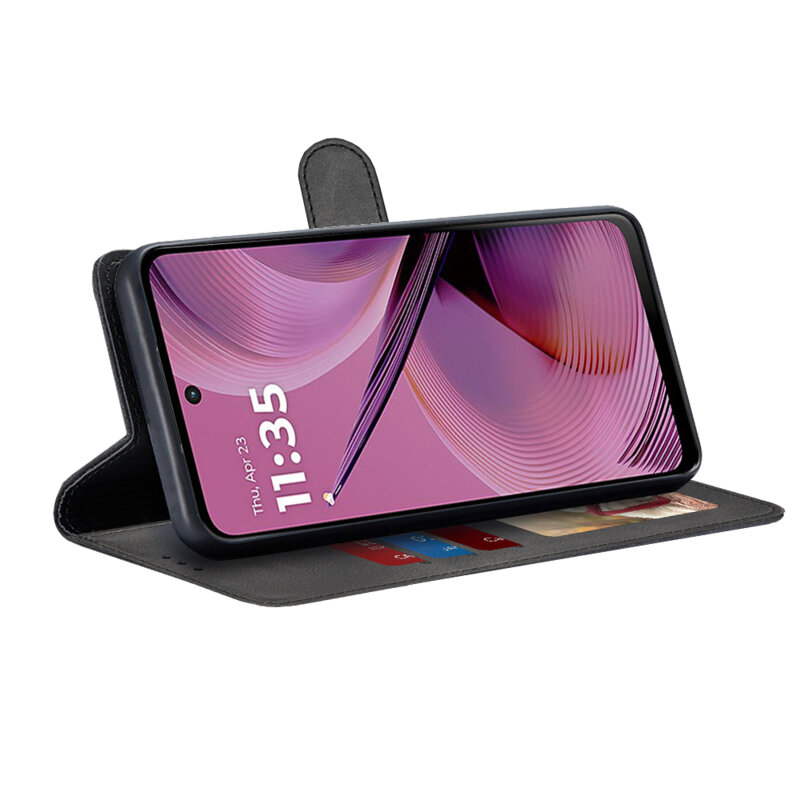Husa 360 Motorola Moto G55 Techsuit Diary Book, negru