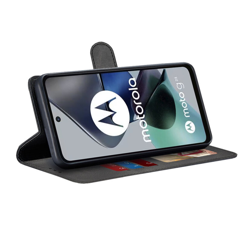Husa 360 Motorola Moto G23 Techsuit Diary Book, negru