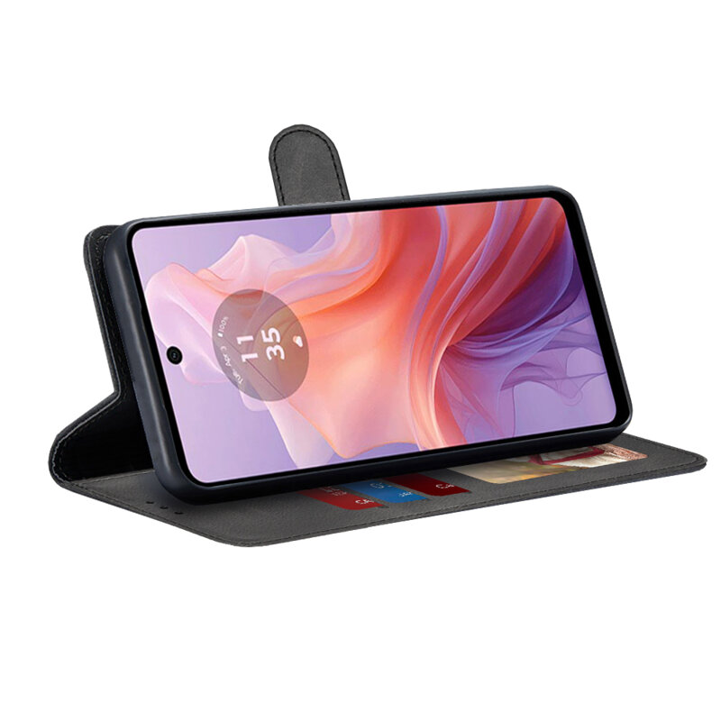 Husa 360 Motorola Moto E14 Techsuit Diary Book, negru
