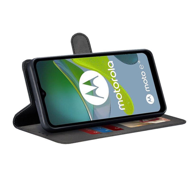 Husa 360 Motorola Moto E13 Techsuit Diary Book, negru