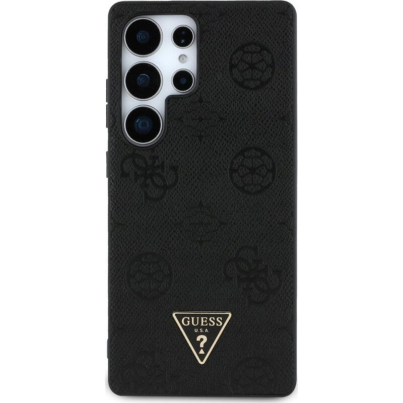 Husa Samsung Galaxy S25 Ultra Guess Peony Grained Hot Stamp Triangle Logo MagSafe, maro, GUHMS25LPGBTMW