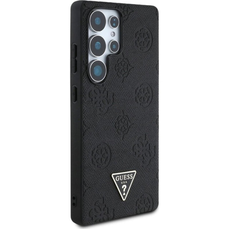 Husa Samsung Galaxy S25 Ultra Guess Peony Grained Hot Stamp Triangle Logo MagSafe, maro, GUHMS25LPGBTMW