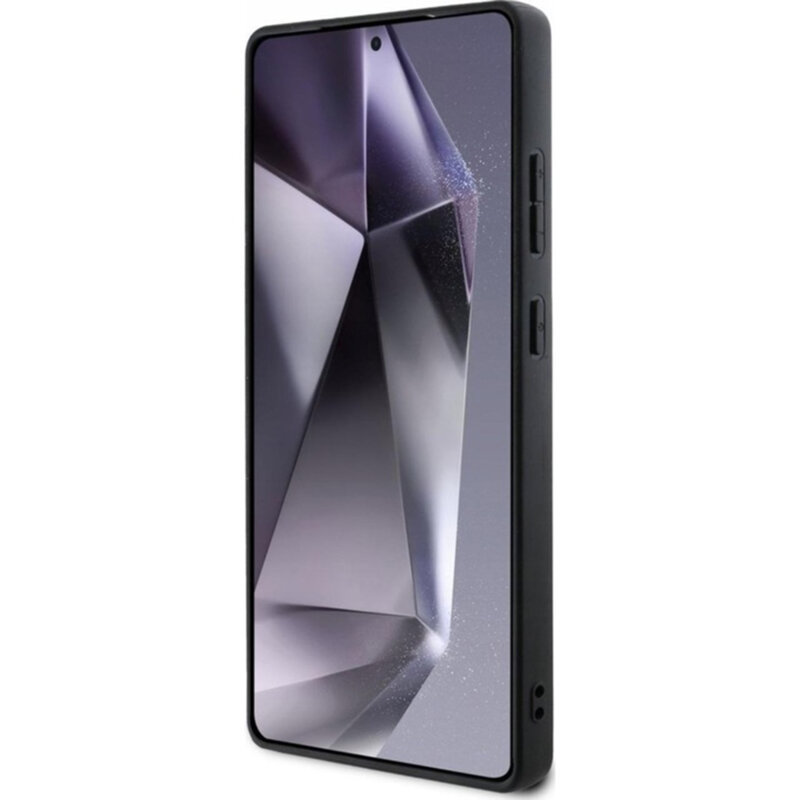 Husa Samsung Galaxy S25 Ultra Guess Peony Grained Hot Stamp Triangle Logo MagSafe, maro, GUHMS25LPGBTMW