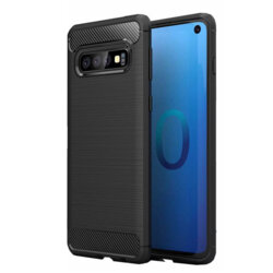 Husa Samsung Galaxy S10 Techsuit Carbon Silicone, negru