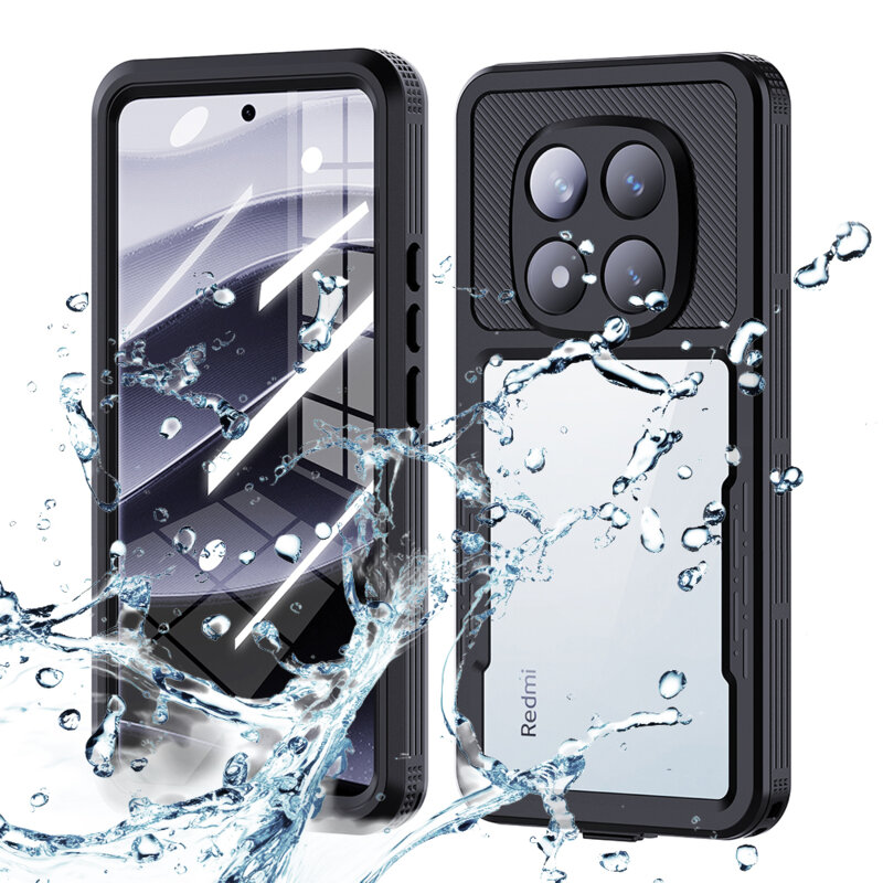 Husa impermeabila Xiaomi Redmi Note 14 Pro 5G ShellBox Waterproof IP68, negru