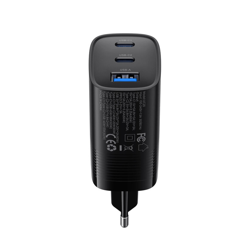 Incarcator priza USB 2x Type-C Havit UC20 EU, negru