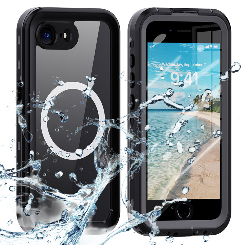 Husa impermeabila iPhone 16e ShellBox Waterproof IP68, negru