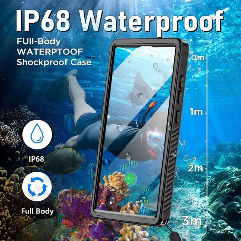 Husa impermeabila Samsung Galaxy S25 Ultra ShellBox Waterproof IP68, negru