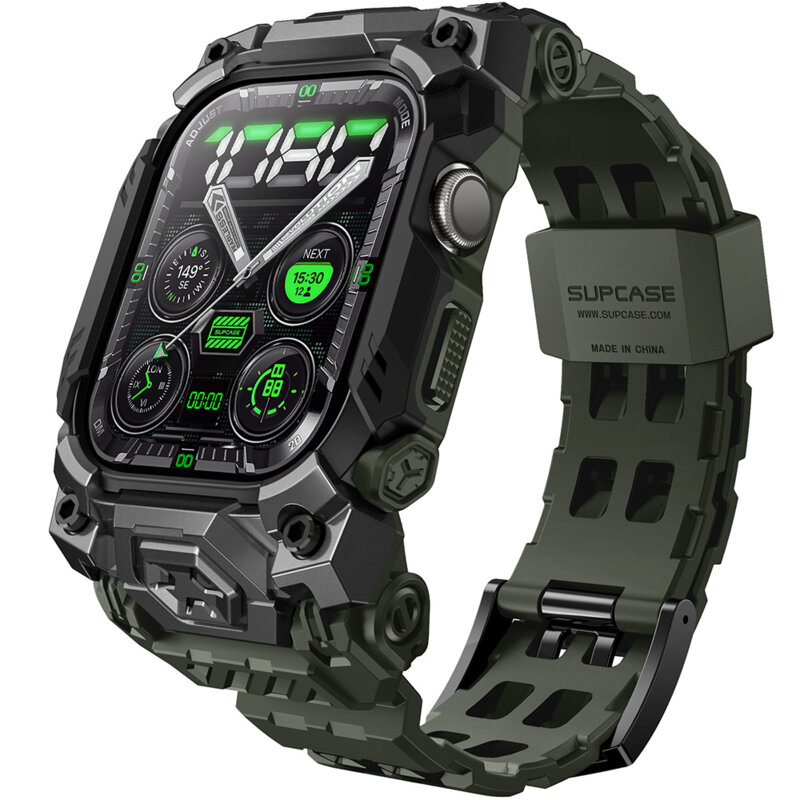 [Pachet husa + curea] Apple Watch 10 46mm Supcase Unicorn Beetle Ore Pro Version, verde