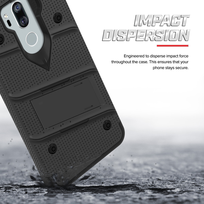 Husa LG G7 ThinQ Zizo Bolt + Folie Sticla Securizata - Negru