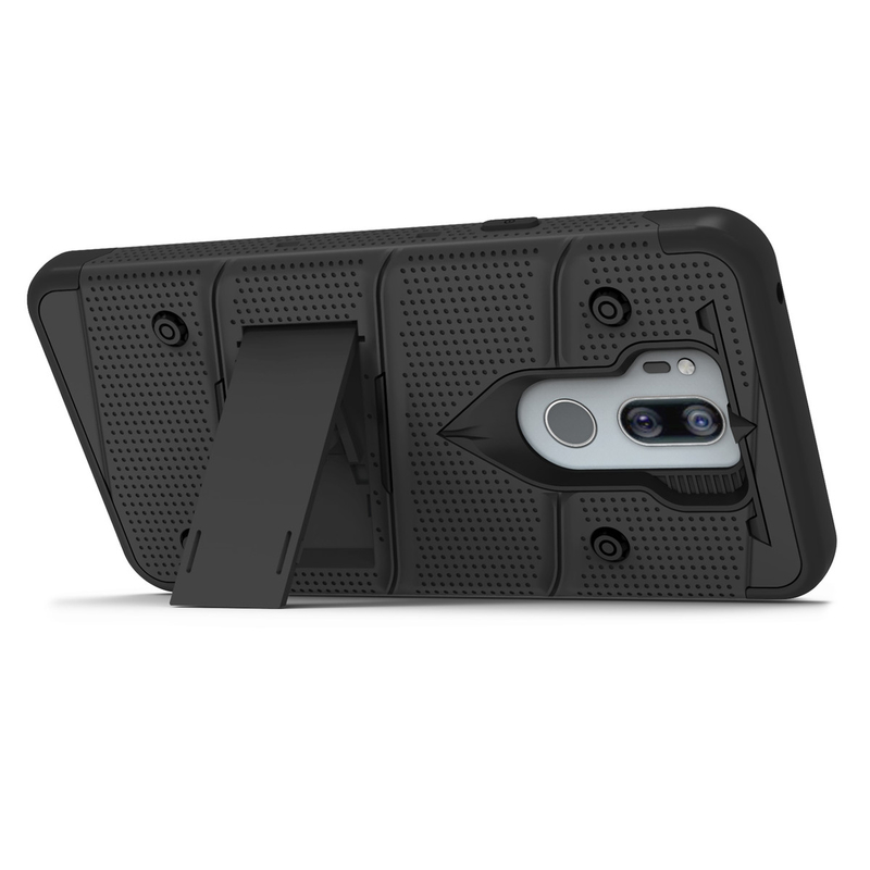 Husa LG G7 ThinQ Zizo Bolt + Folie Sticla Securizata - Negru