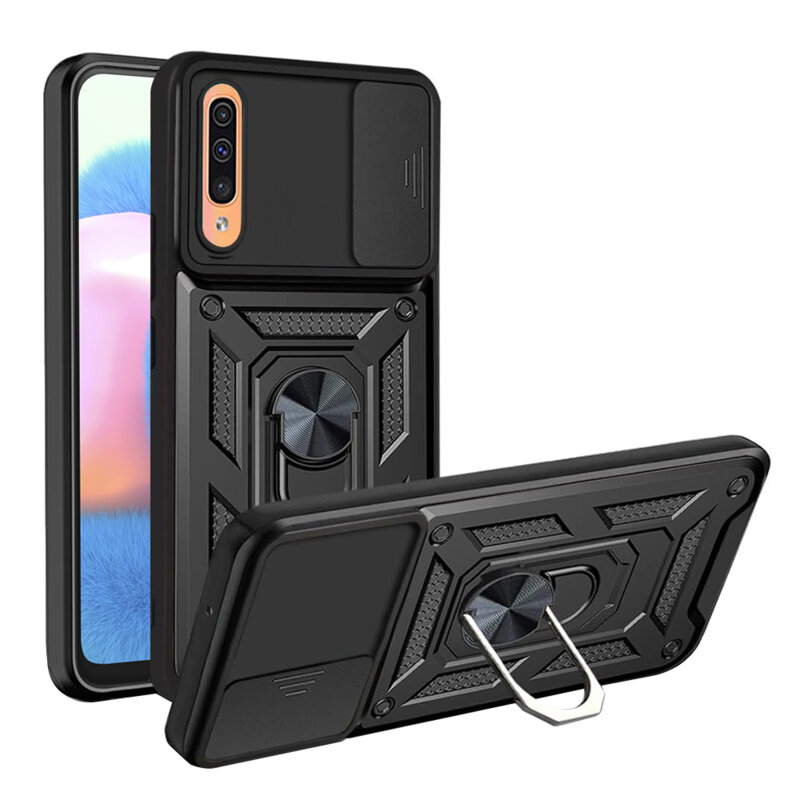 Husa Samsung Galaxy A50 protectie camera Techsuit CamShield Series, negru