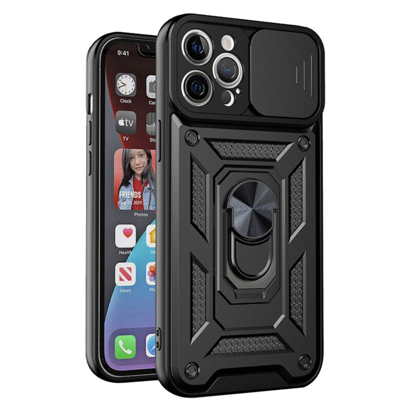 Husa iPhone 12 Pro Max protectie camera Techsuit CamShield Series, negru