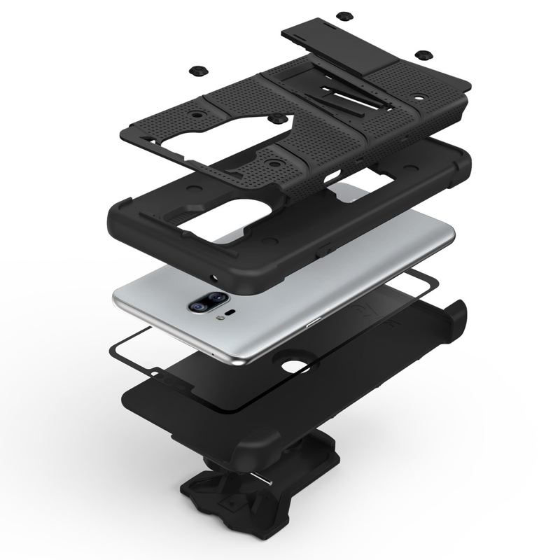 Husa LG G7 ThinQ Zizo Bolt + Folie Sticla Securizata - Negru