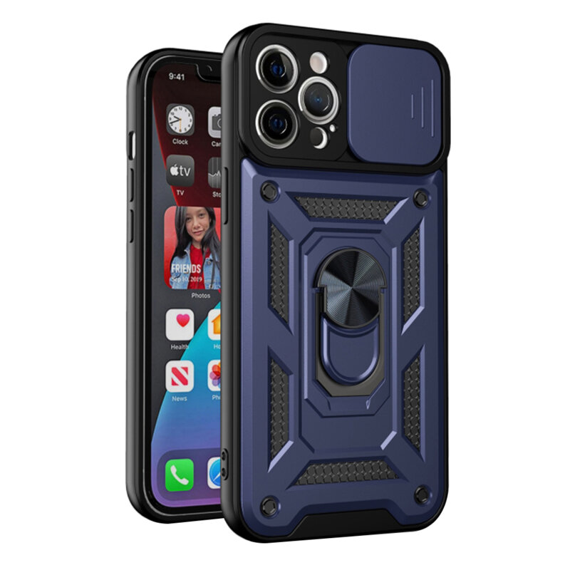 Husa iPhone 12 Pro Max protectie camera Techsuit CamShield Series, albastru