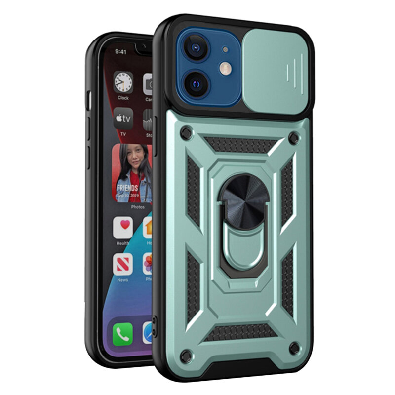 Husa iPhone 12 protectie camera Techsuit CamShield Series, verde