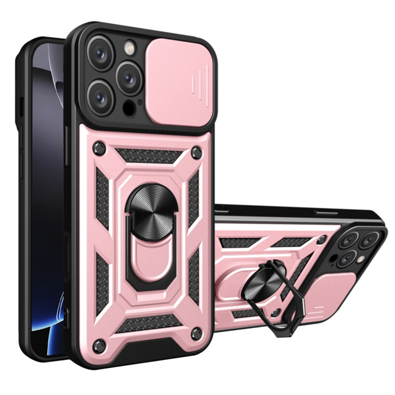 Husa iPhone 16 Pro Max protectie camera Techsuit CamShield Series, roz