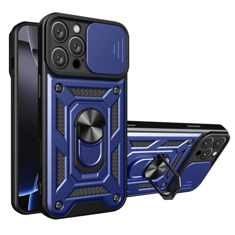 Husa iPhone 16 Pro Max protectie camera Techsuit CamShield Series, albastru