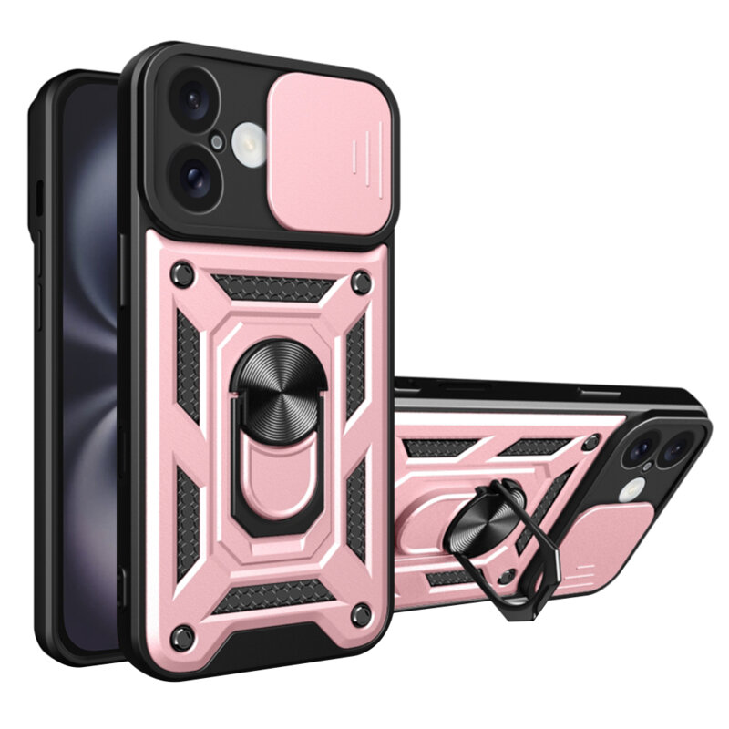 Husa iPhone 16 protectie camera Techsuit CamShield Series, roz