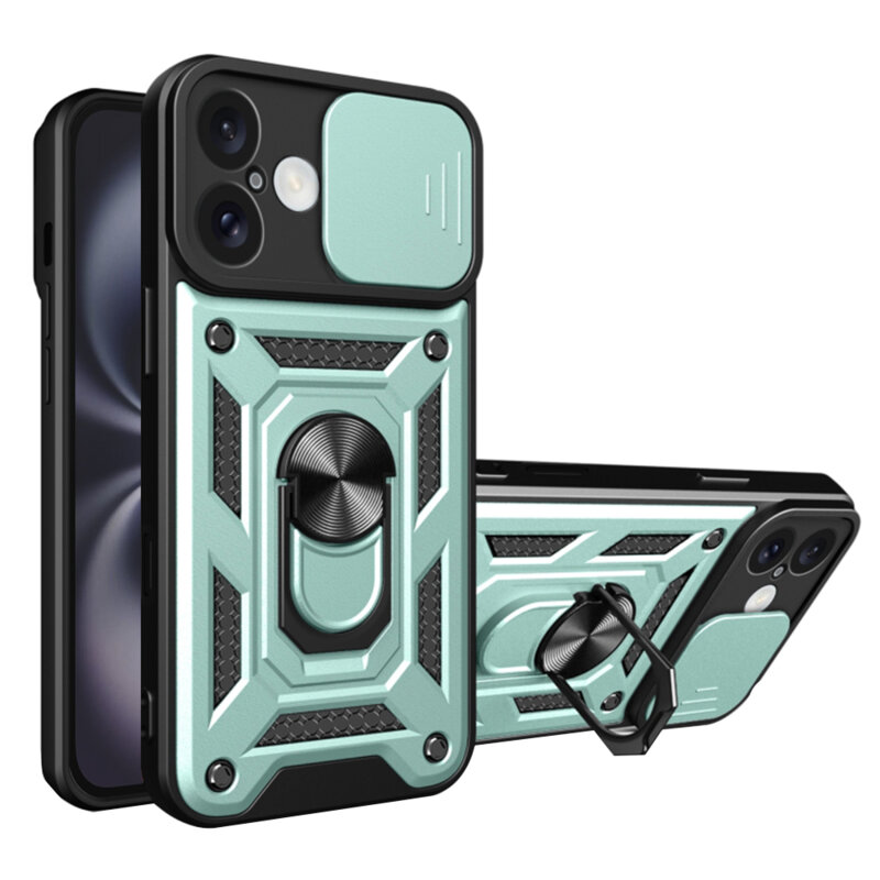 Husa iPhone 16 protectie camera Techsuit CamShield Series, verde