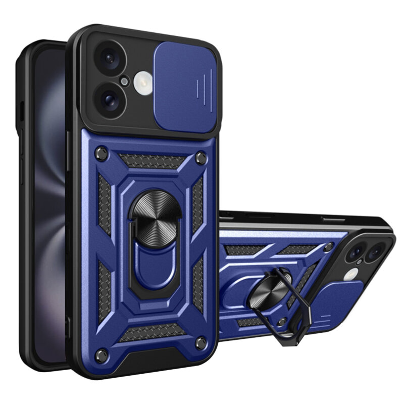 Husa iPhone 16 protectie camera Techsuit CamShield Series, albastru