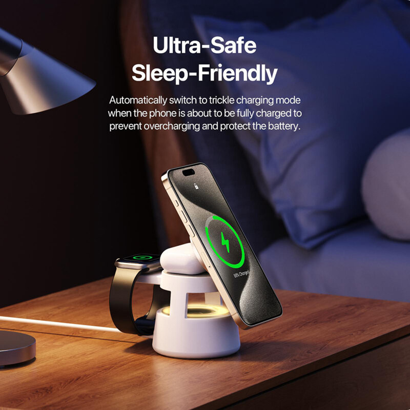 Statie incarcare wireless cu boxa Bluetooth Duzzona W23, alb