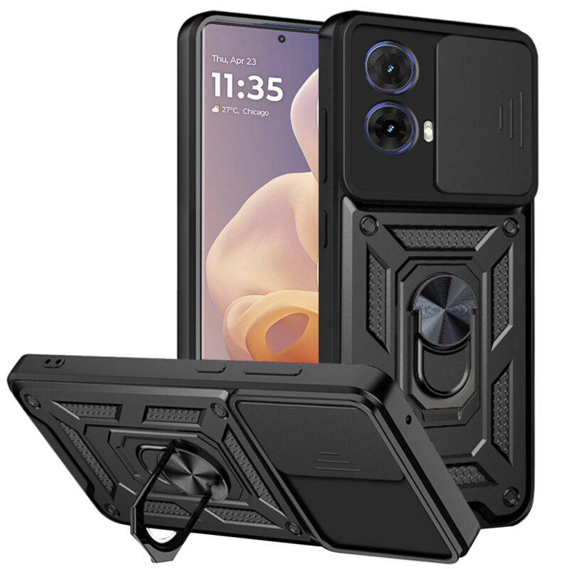 Husa Motorola Moto G85 protectie camera Techsuit CamShield Series, negru