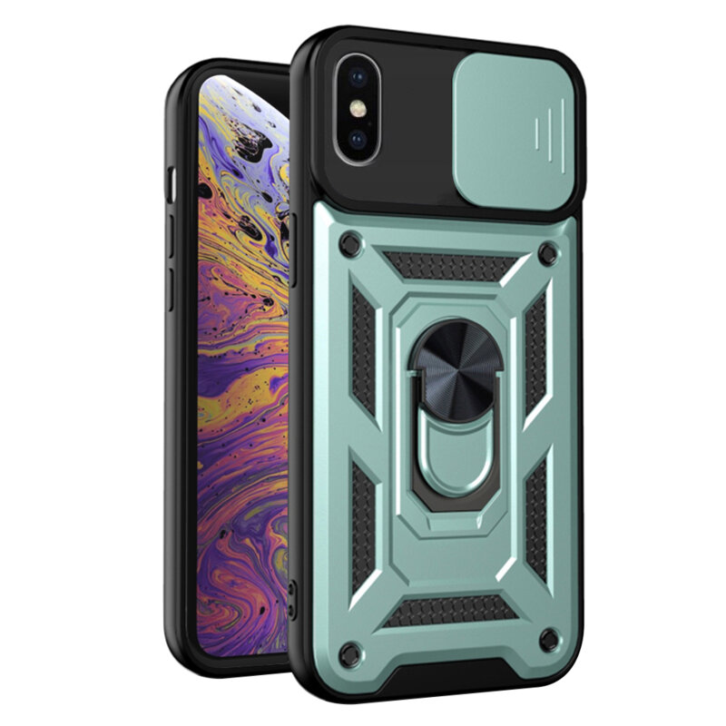 Husa iPhone XS Max protectie camera Techsuit CamShield Series, verde