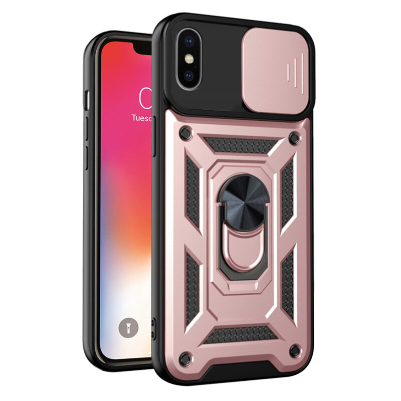 Husa iPhone XS protectie camera Techsuit CamShield Series, roz