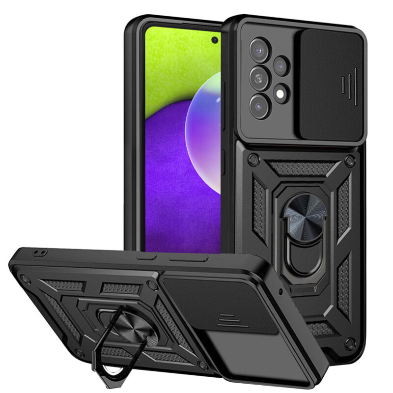 Husa Samsung Galaxy A52 4G protectie camera Techsuit CamShield Series, negru