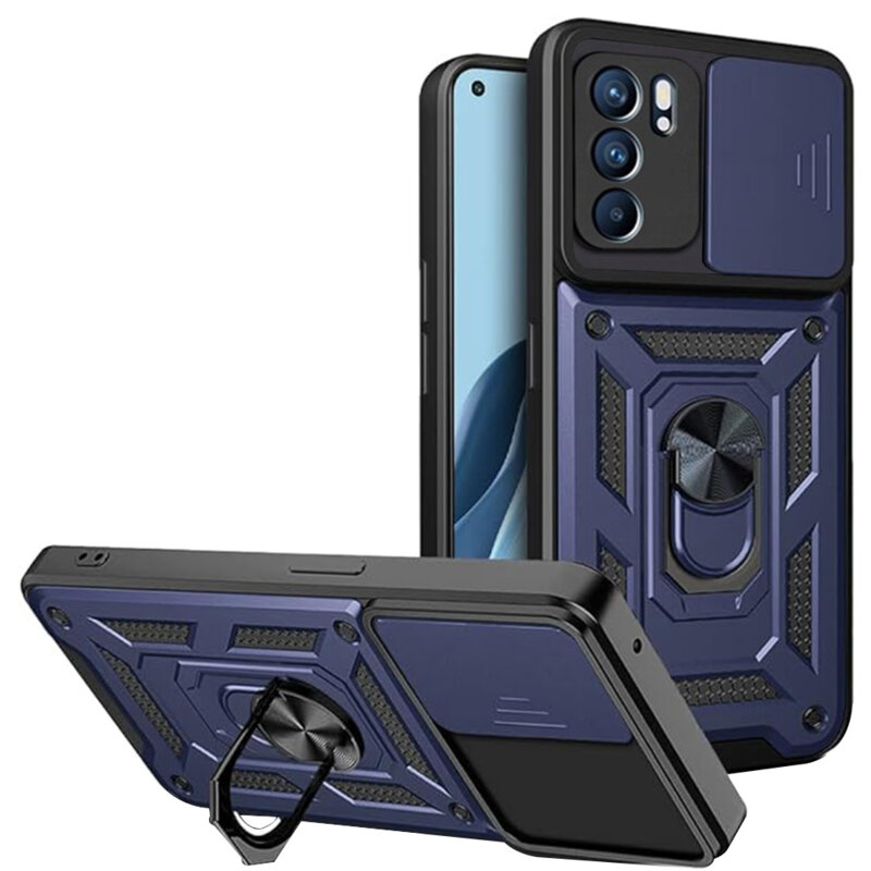 Husa Oppo Reno6 5G protectie camera Techsuit CamShield Series, albastru
