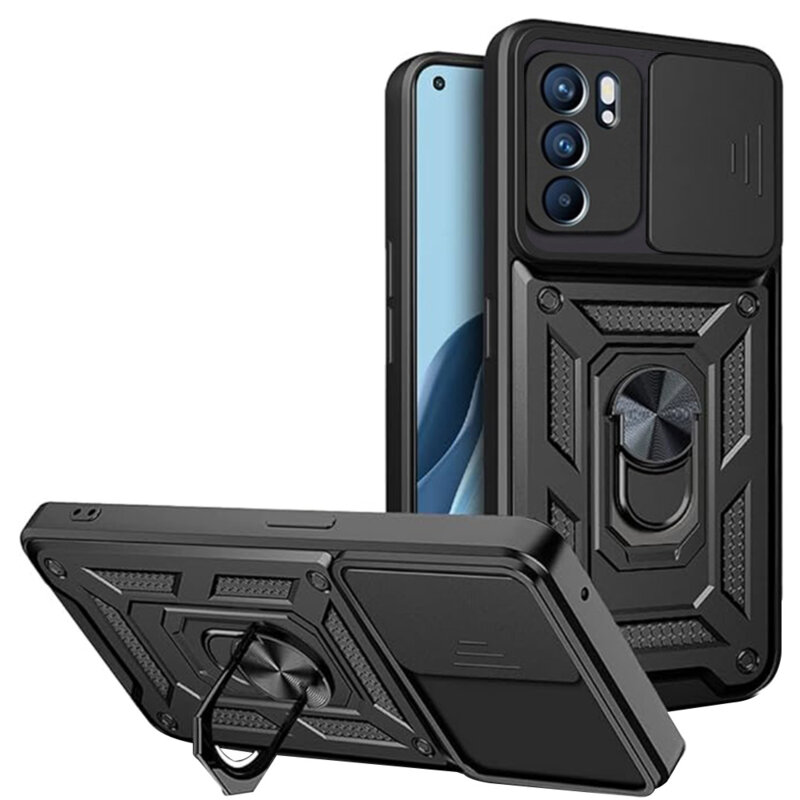 Husa Oppo Reno6 5G protectie camera Techsuit CamShield Series, negru