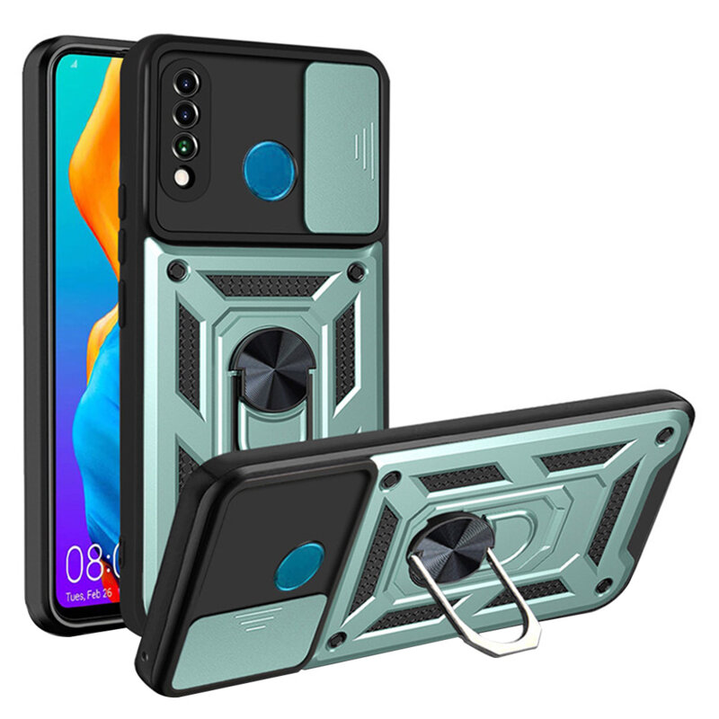 Husa Huawei P30 Lite protectie camera Techsuit CamShield Series, verde