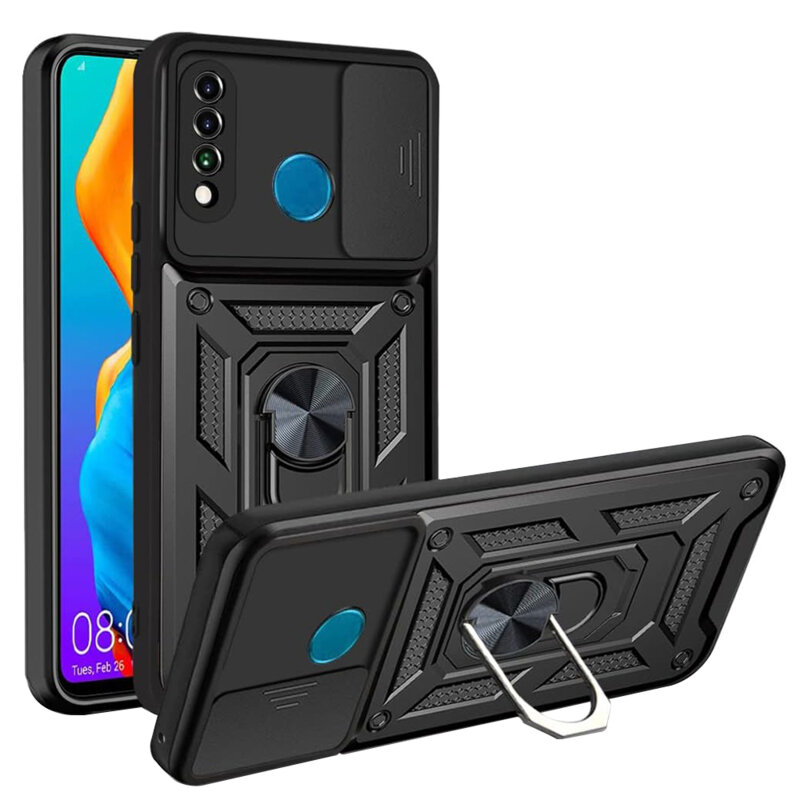 Husa Huawei P30 Lite protectie camera Techsuit CamShield Series, negru