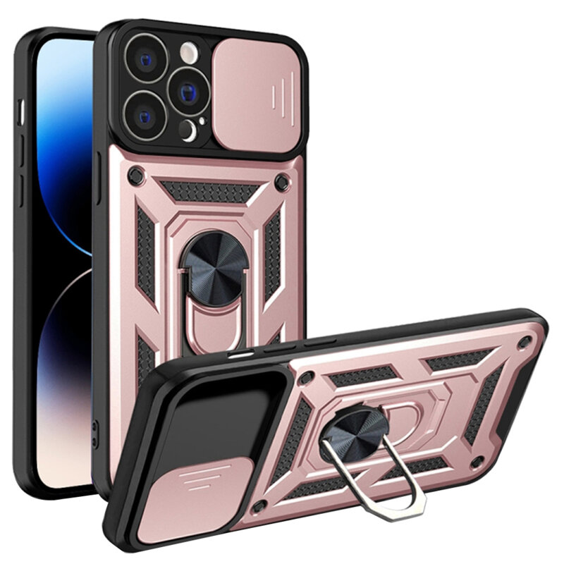 Husa iPhone 14 Pro Max protectie camera Techsuit CamShield Series, roz
