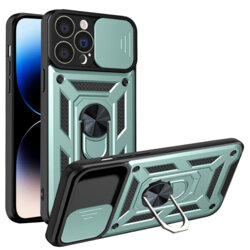 Husa iPhone 14 Pro protectie camera Techsuit CamShield Series, verde