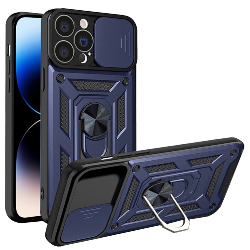 Husa iPhone 14 Pro protectie camera Techsuit CamShield Series, albastru