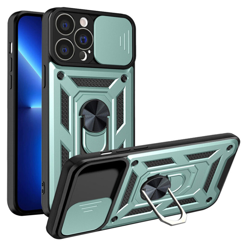 Husa iPhone 13 Pro Max protectie camera Techsuit CamShield Series, verde