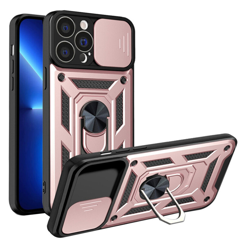 Husa iPhone 13 Pro protectie camera Techsuit CamShield Series, roz