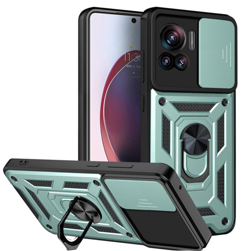 Husa Motorola Edge 30 Ultra protectie camera Techsuit CamShield Series, verde