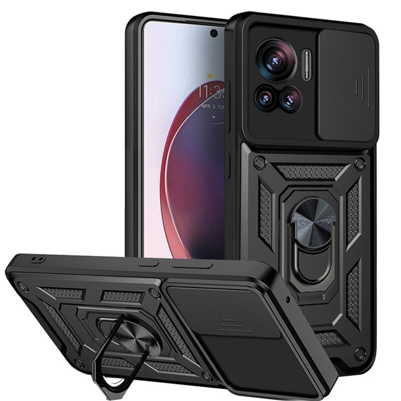 Husa Motorola Edge 30 Ultra protectie camera Techsuit CamShield Series, negru
