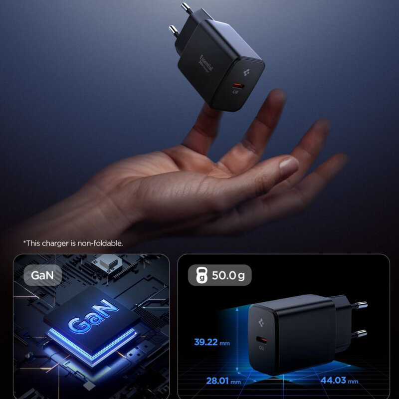 Incarcator tip C Fast Charging, 20W Spigen, negru, EE201EU