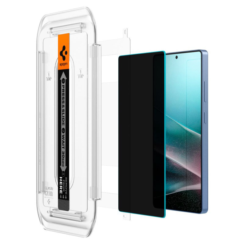 [Pachet 2x] Folie Samsung Galaxy S25 Ultra Spigen Glas.tR EZ Fit HD, privacy