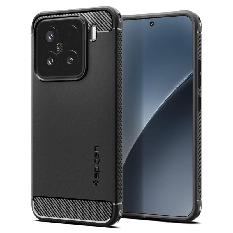 Husa Xiaomi 15 Spigen Rugged Armor, negru