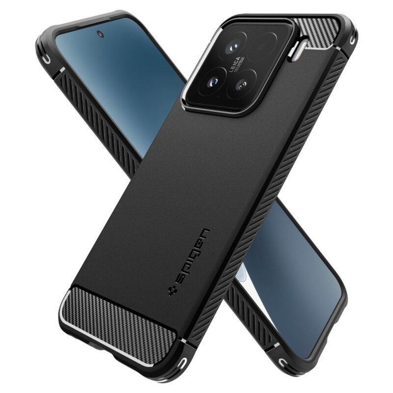 Husa Xiaomi 15 Spigen Rugged Armor, negru